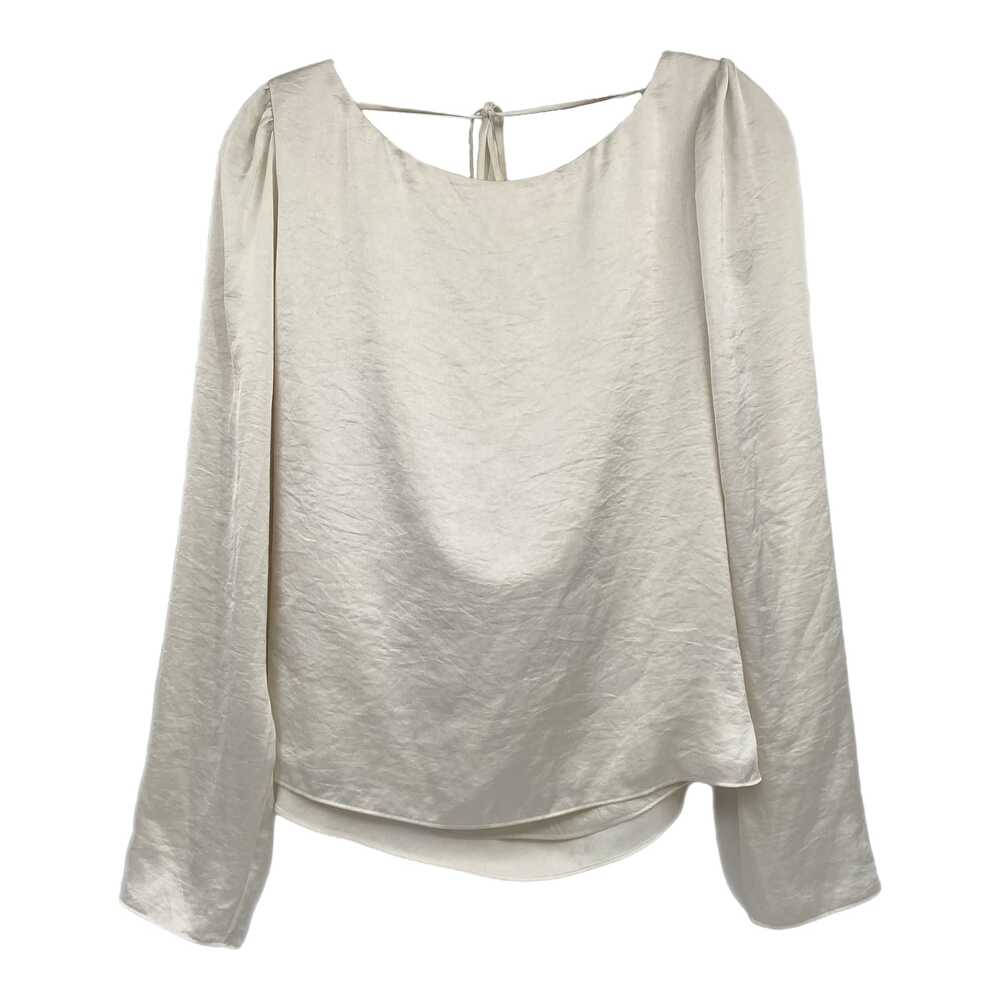 Wilfred Cream Satin Long Sleeve Open Back Blouse | Size L